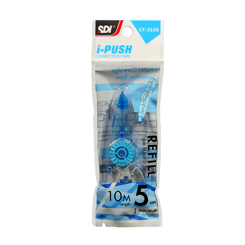 SDI I-PUSH Retractable Mechanism Correction Tape White Out Pen 6mm X 6m(CT-206) & 2 Refills - View #7