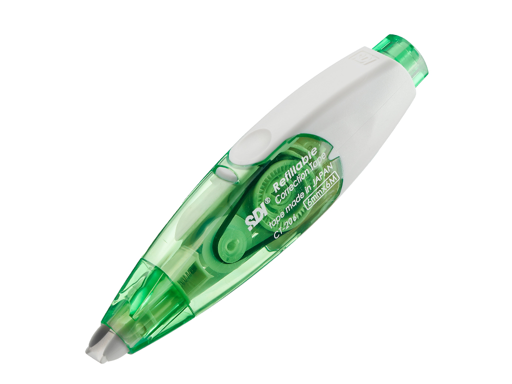 SDI I-PUSH Retractable Mechanism Correction Tape White Out Pen 6mm X 6m(CT-206) & 2 Refills - View #8